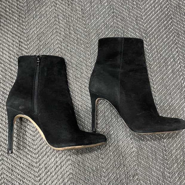 H&M 스웨이드 앵클 부츠 블랙 EU37/한국 235
