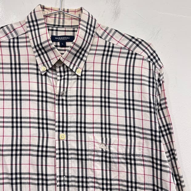 버버리 런던 타탄체크 코튼 긴팔 셔츠