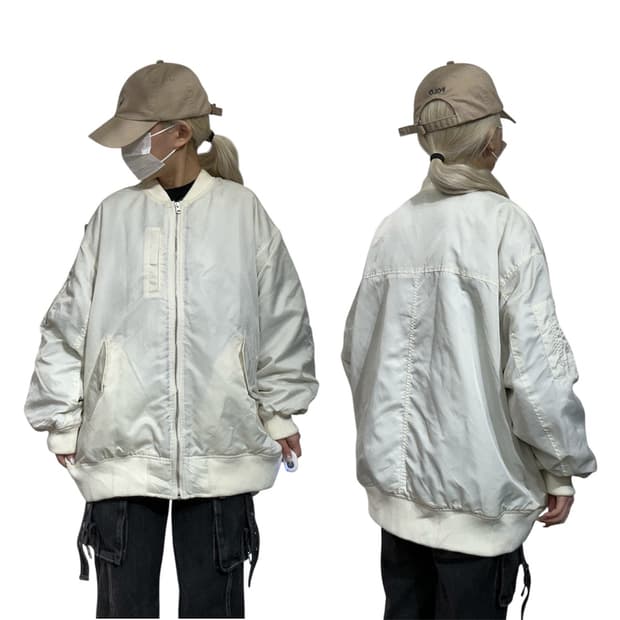 일본 빈티지 화이트 ma-1 마원 항공 잠바 F