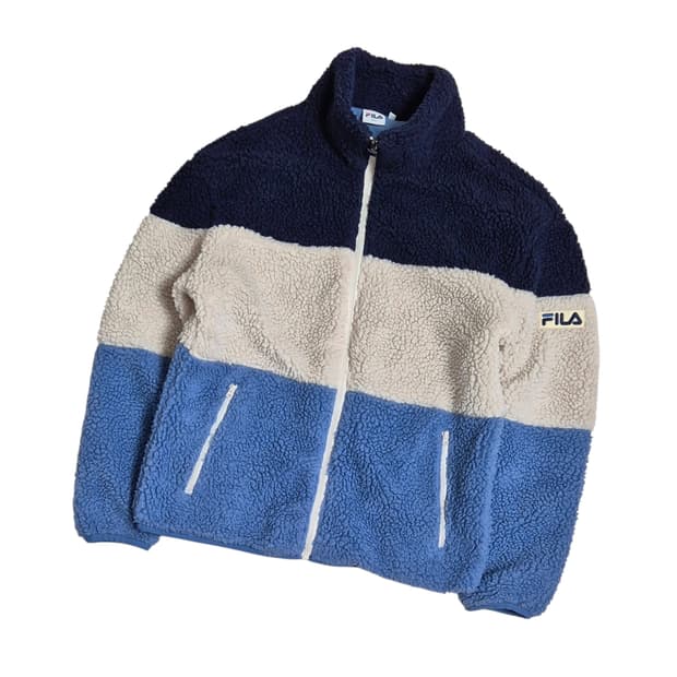 휠라 뽀글이 배색 후리스