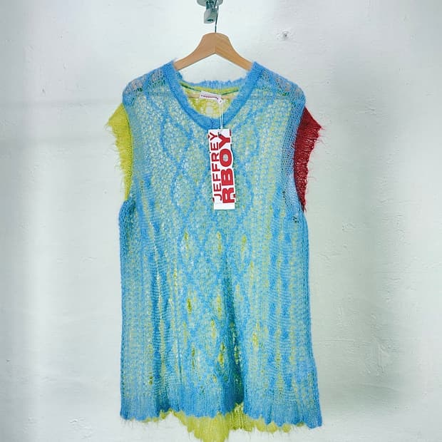 찰스 제프리 러버보이 로즈 펑 케이블 니트 베스트