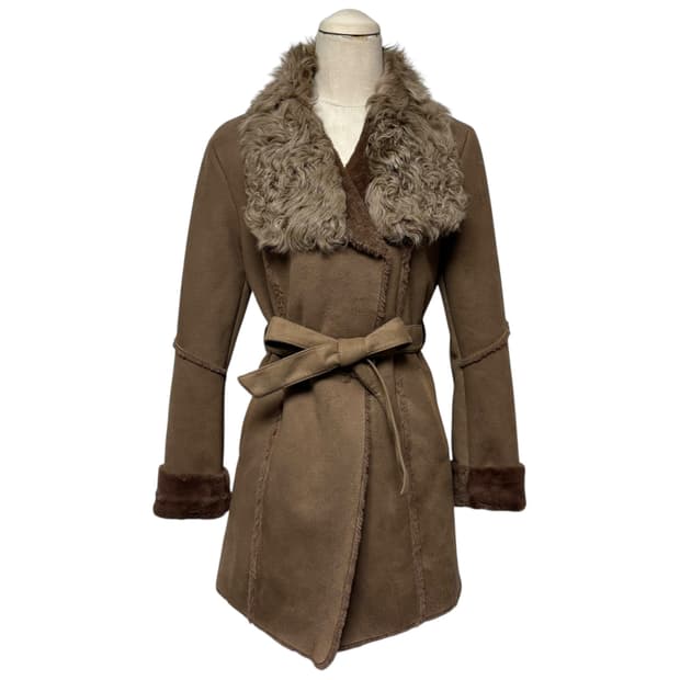 3731 브라운 양털 스웨이드 무스탕 코트