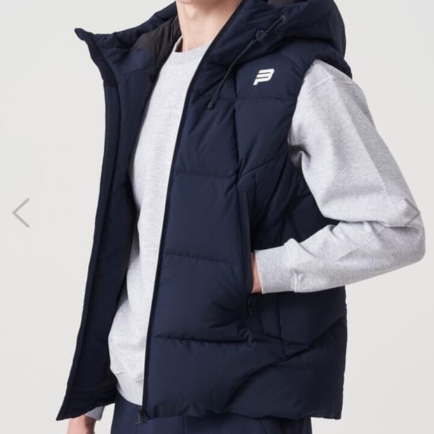 (새상품급) 빈폴 오리털 후드 패딩 조끼 남성 95 M