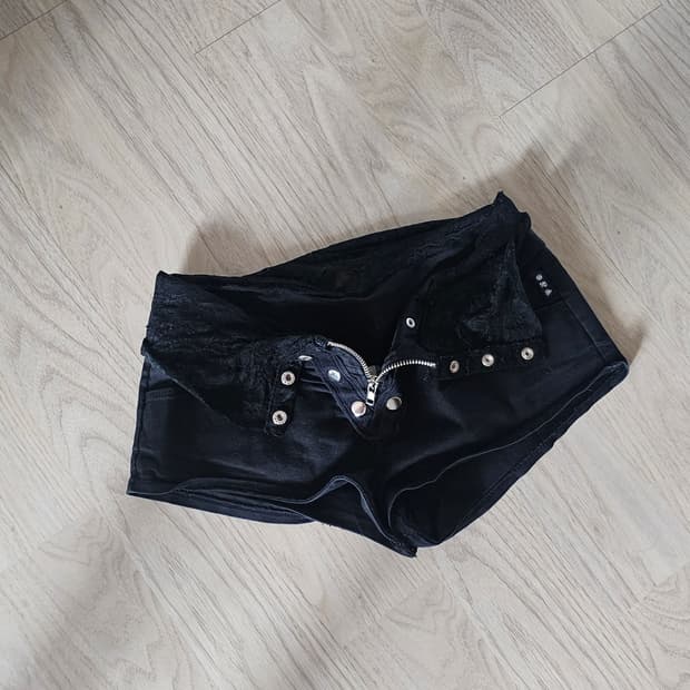 갸루 로우라이즈 레이스 쇼츠 핫팬츠 큐빅