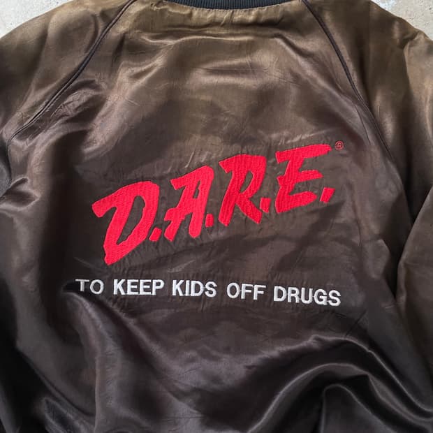 90s D.A.R.E. Faded Satin Jacket