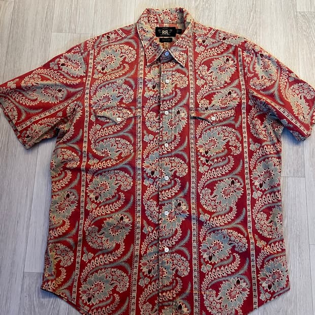 RRL paisley western 반팔셔츠 