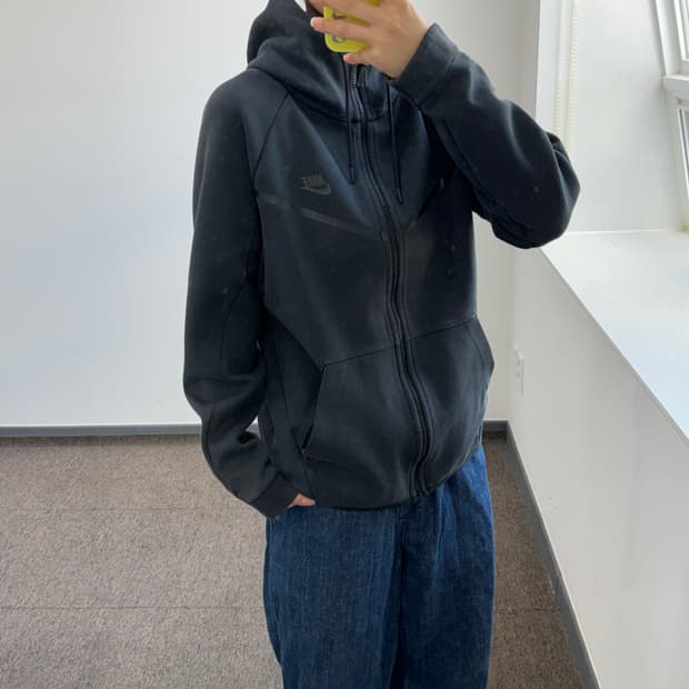 Nike 나이키 스몰로고 블랙 후드집업 