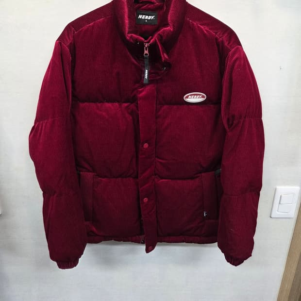 널디 코듀로이 덕다운 패딩 s 버건디 