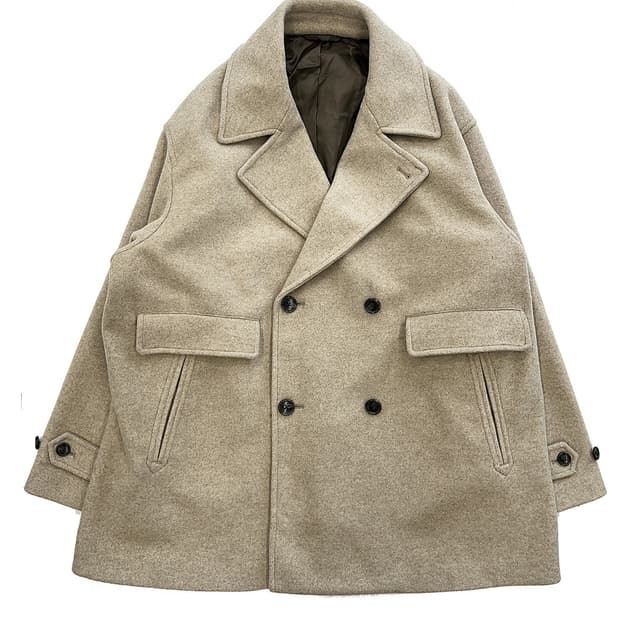 BEAMS 빔즈 더블 버튼 반코트