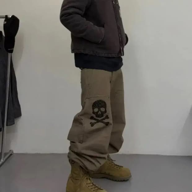 [2] 아오이로 더 데스 오브 크롬 더블 니 팬츠 모카 브라운