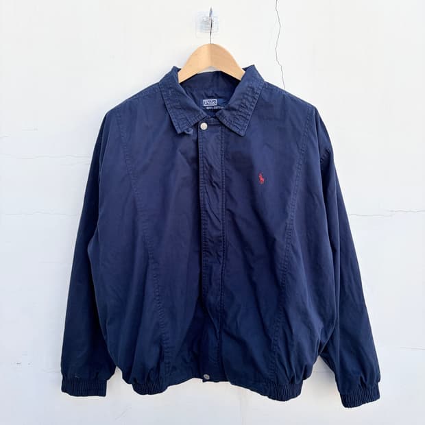 XL) 폴로 랄프로렌 90s 네이비 오버핏 해링턴 스윙탑 자켓  