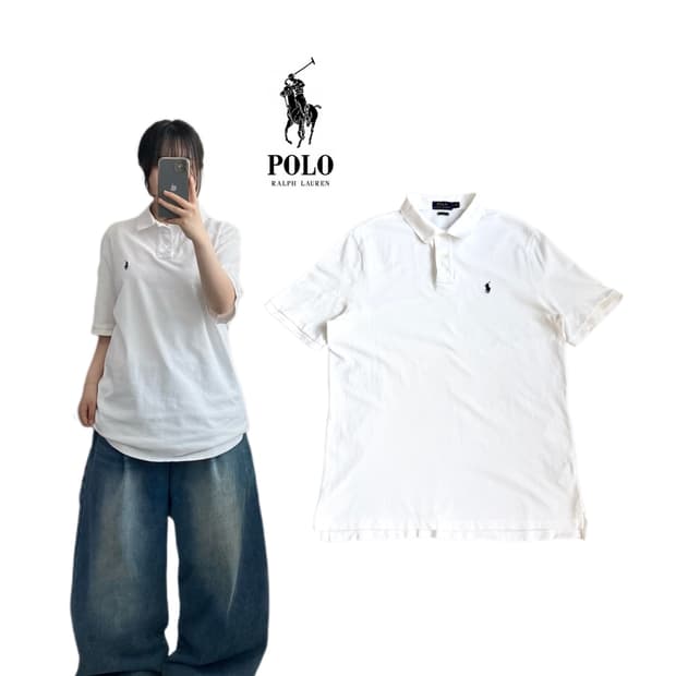 폴로 신형 포니 PK 카라 반팔 티셔츠 화이트