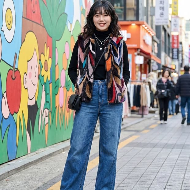 EURO COLLECTION 유로컬렉션 밍크 퍼 베스트 조끼