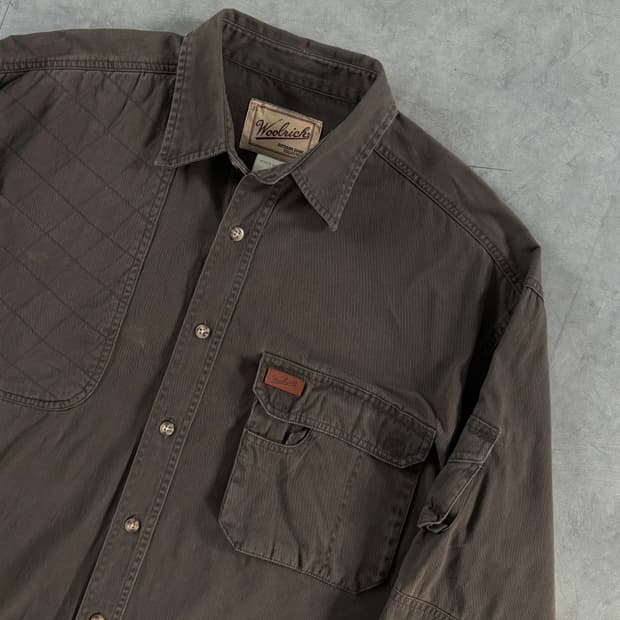 Woolrich 울리치 딥브라운 트윌 코튼 헌팅 셔츠