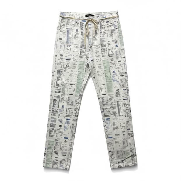 Mmlg 영수증 프린팅 바지 L