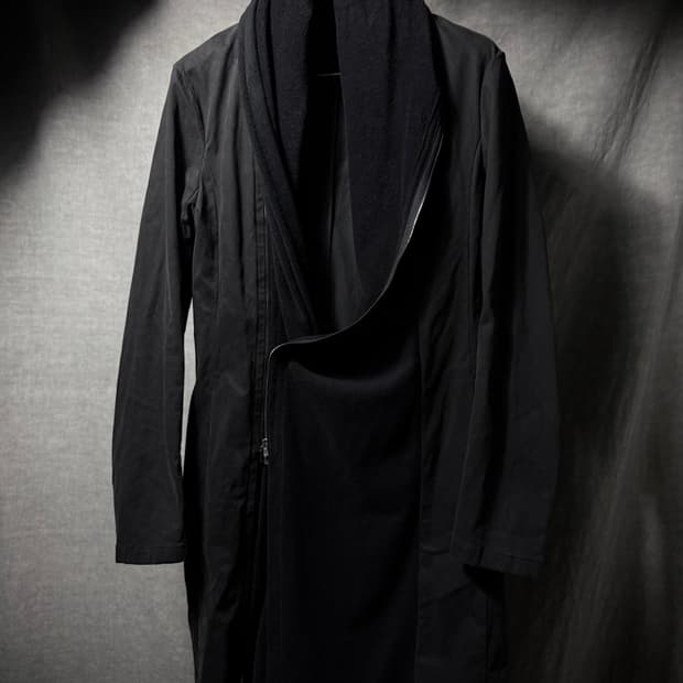 bajra Asymmetric Drape Zip Coat  