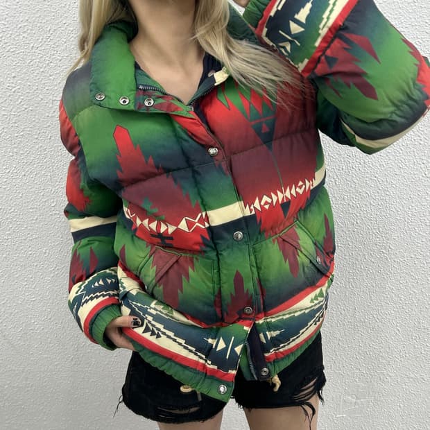 폴로 랄프로렌 그린 나바호 치마요 패딩 M