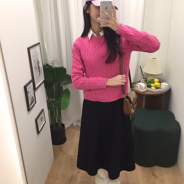 여성 폴로 꽈배기니트 95