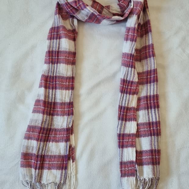 빈티지 모리걸 하구미 체크 머플러