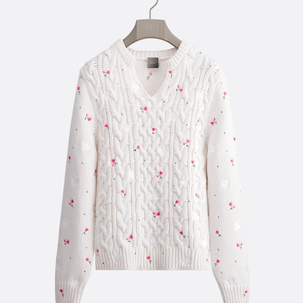 DIOR SS26 CASHMERE FLORAL SWEATER