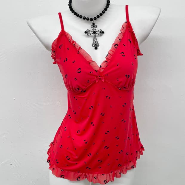 갸루 입술 프릴 슬립