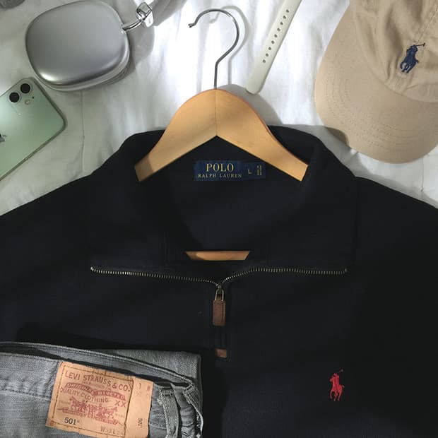 (MAN) 폴로랄프로렌 반집업 스웻맨투맨 XL