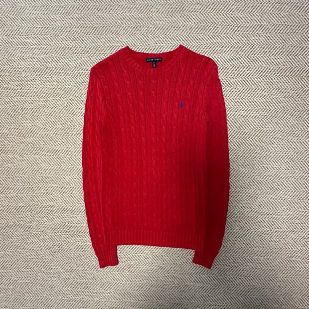 POLO RALPH LAUREN woman cable knit red