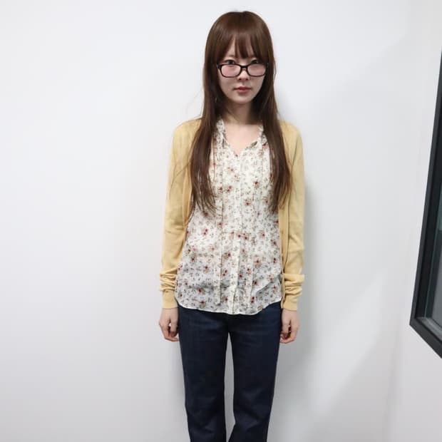 시소르타 셔츠+가디건 세트 빈티지