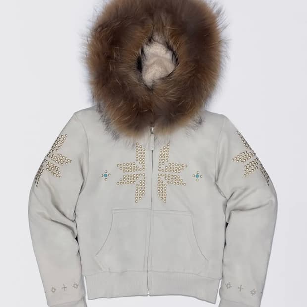 스컬프터 퍼 후드집업