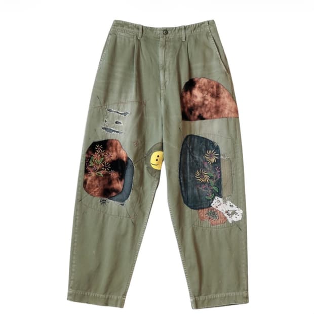 캐피탈 카츠라기 하이 웨이스트 팬츠 카키