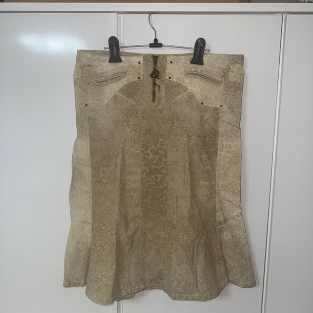 빈티지 저스트 카발리 지퍼 미디 스커트