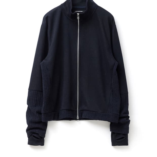 Double Sleeve Track Cardigan Navy 4