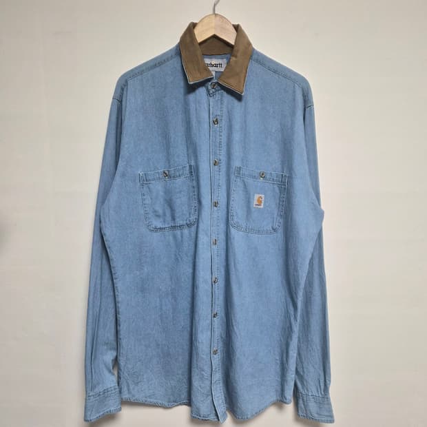 칼하트Carhartt 카라 배색 데님 셔츠 L - S238