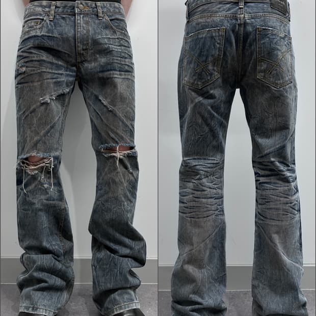 00‘s JPN S.U.E 플레어 하드 워싱 데님