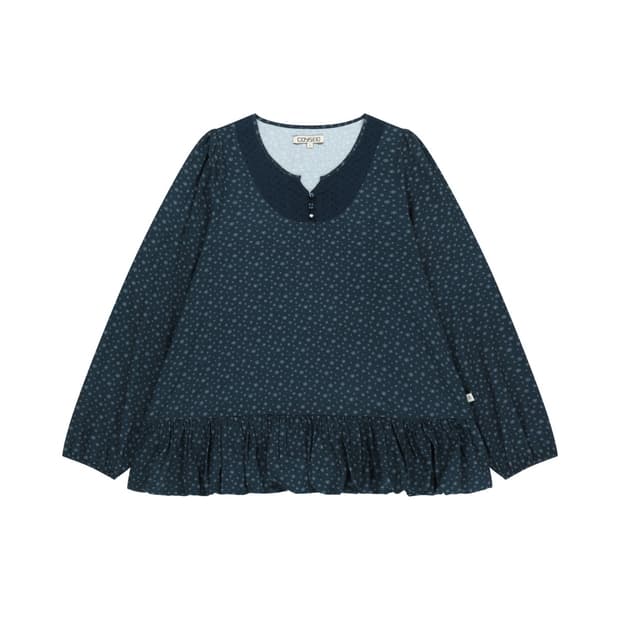 코이세이오-DUDU PUFF BLOUSE NAVY