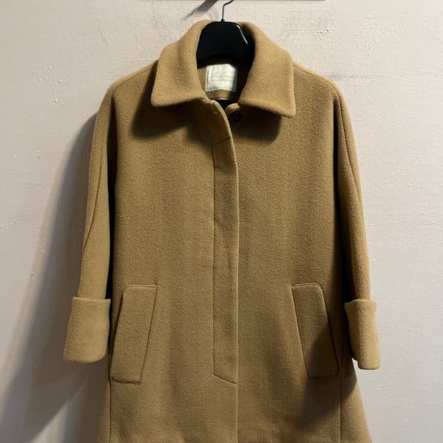 밀크 코코아 블렌드 싱글 코트