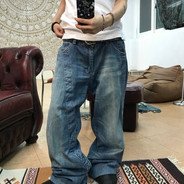 Take two 커브드 데님팬츠 