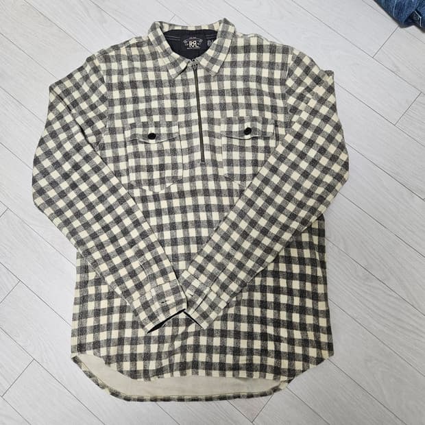 더블알엘 하프집업 풀오버 체크 셔츠 M
