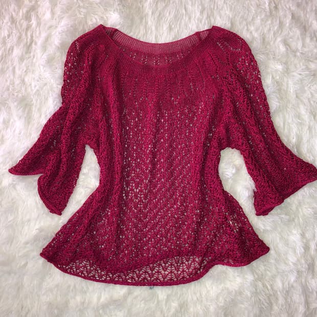 deep pink knit top