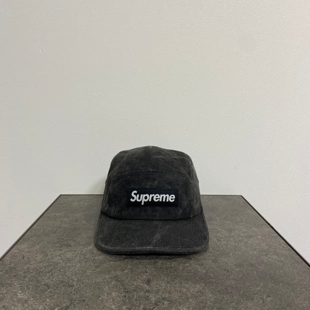 (OS) 슈프림 박스로고 캠프캡 모자 스톤 워시드 블랙 정품
