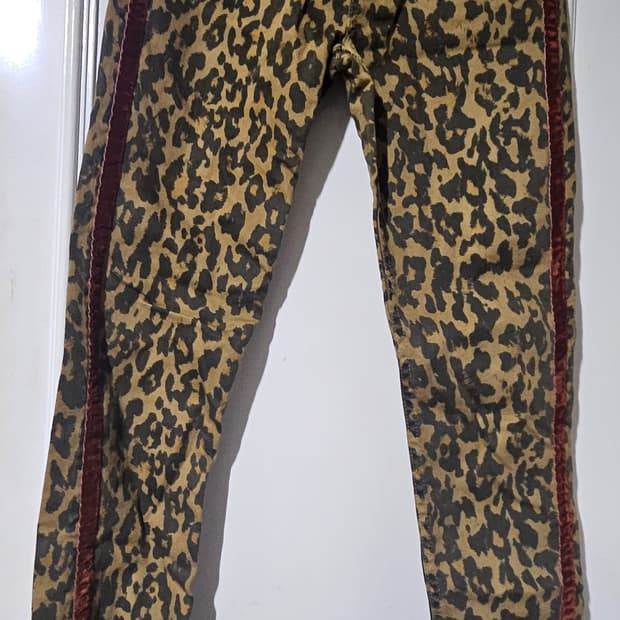 자라 레오파드패턴 스키니 데님 팬츠