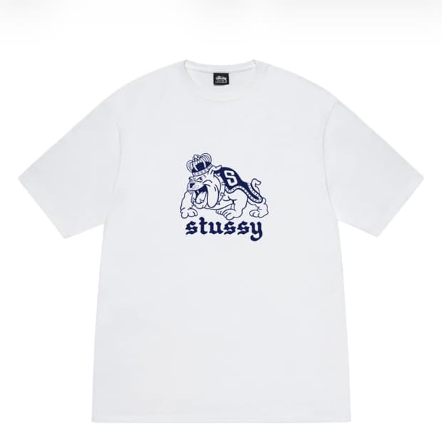 스투시 불독 반팔티셔츠 Stussy Bulldog T-Shirt Whit