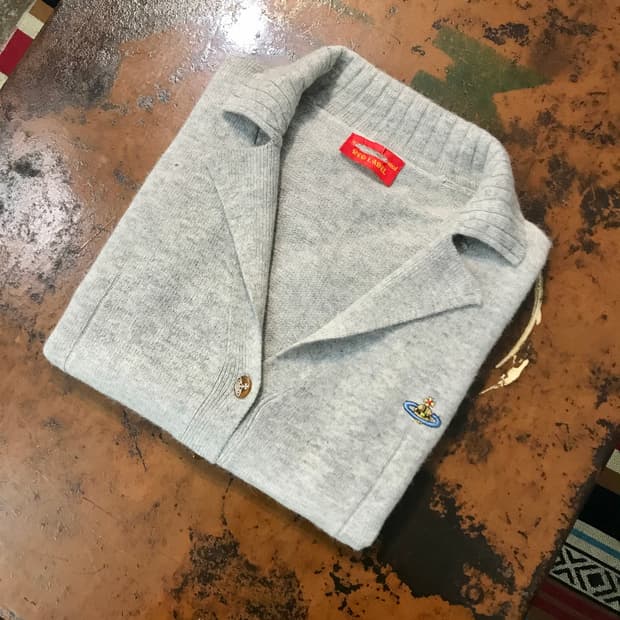 비비안 웨스트우드 앙고라 울 그레이 카라 가디건 여성 55 사이즈