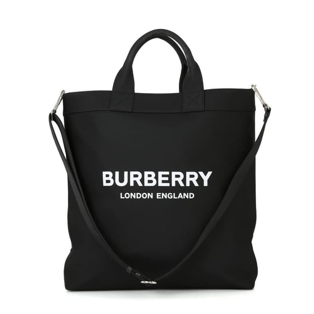 버버리 로고 프린트 나일론 토트백 8026233 블랙크로스