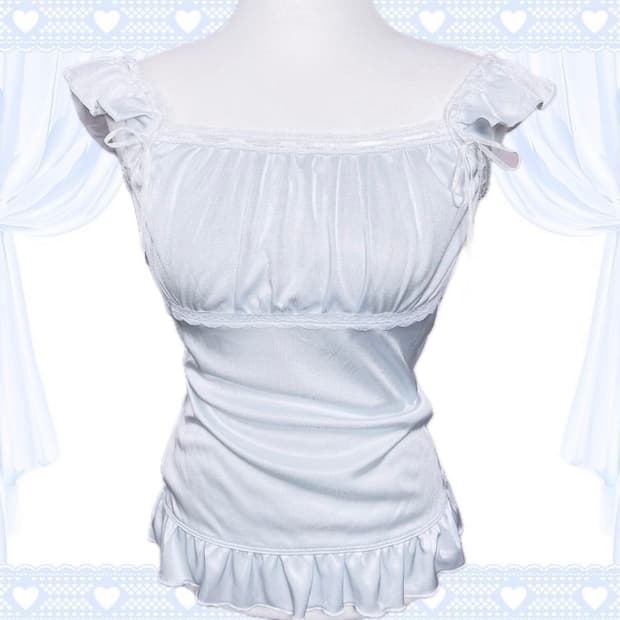 하루판매) 리즈리사 트랄라라깔 히메갸루 핀터 나시 리본 탑