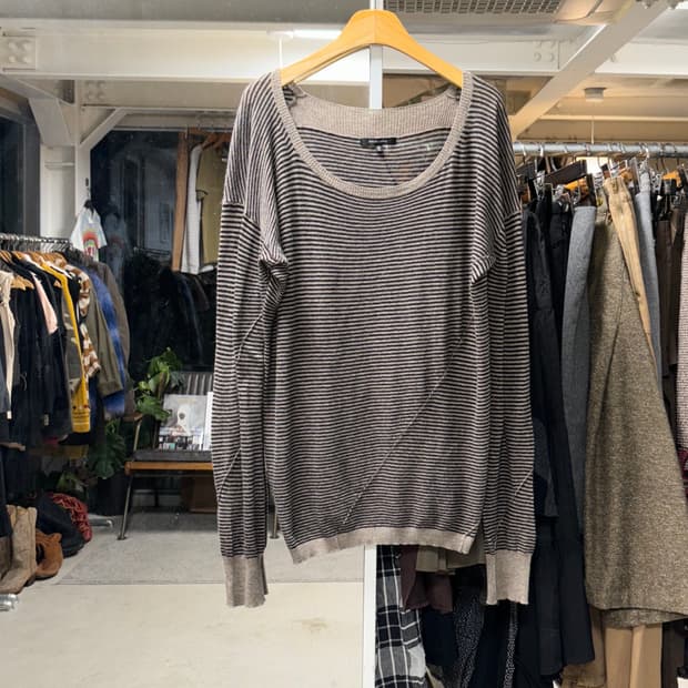 pas de calais 절개 스트라이프 니트