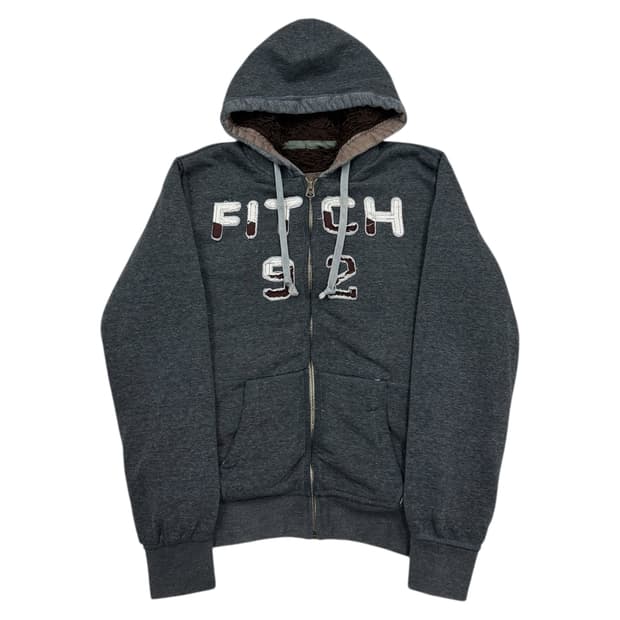 아베크롬비 빈티지 Y2K 울프죠 보아털 퍼 후드집업 자켓 그레이  L