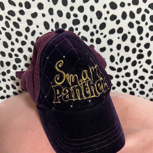 벨벳 퍼플 빈티지 와투케 2000s 갸루 캡 모자 