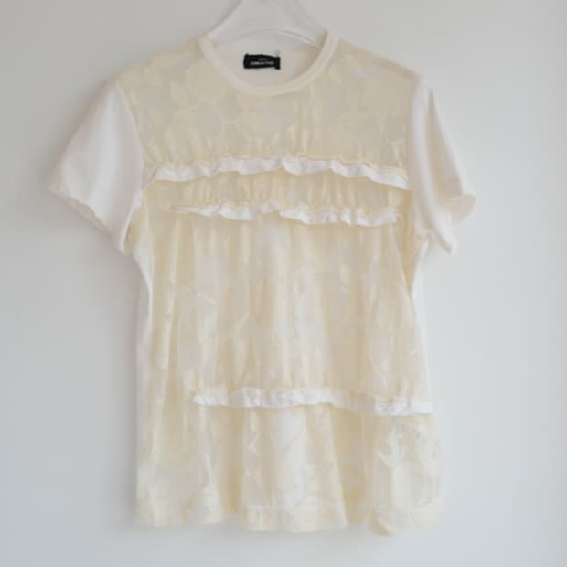 frill lace shirring top