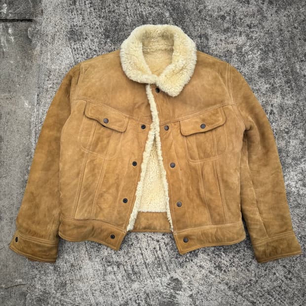[M] 양가죽 양털 스웨이드 트러커 자켓